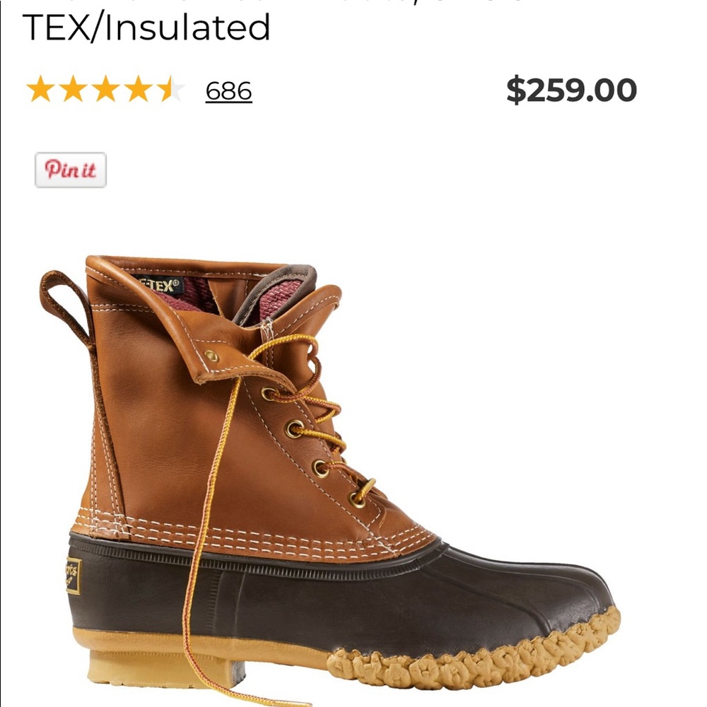 Women’s Bean Boots - GORE-TEX/Insulated size 7